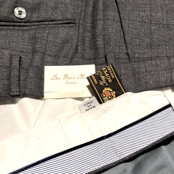 NWT Luigi Bianchi Mantova, Loro Piana super 130’s wool, grey dress pants - Picture 5 of 6